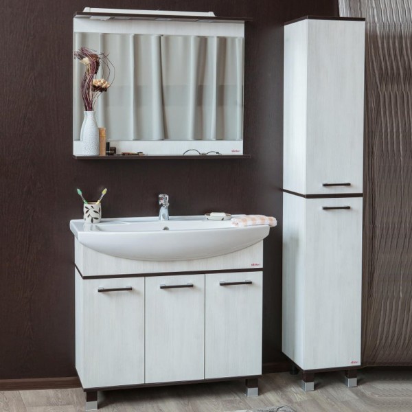 Мебель для ванной комнаты Sanflor Толедо 105, венге, северное дерево светлое