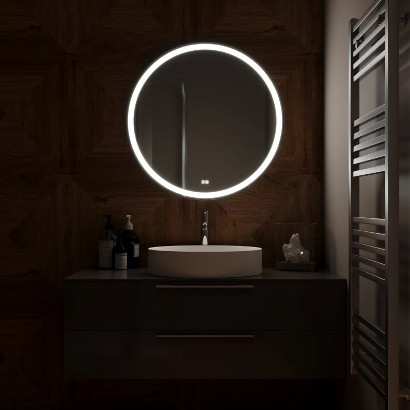 Зеркало круглое Mixline Перла Нео 77 с RGB подсветкой