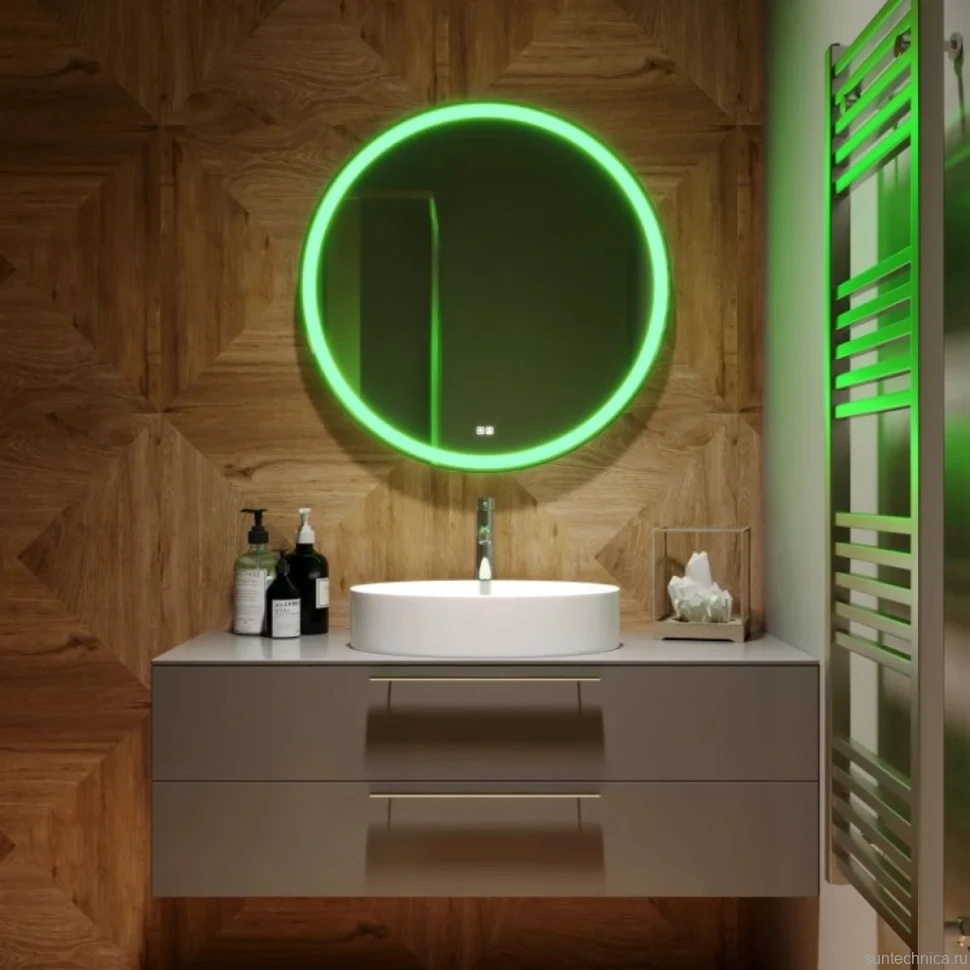 Зеркало круглое Mixline Перла Нео 77 с RGB подсветкой