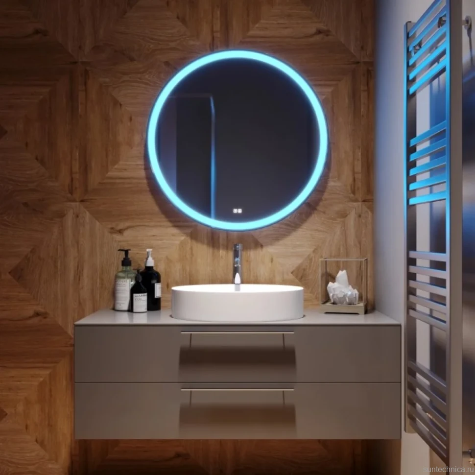 Зеркало круглое Mixline Перла Нео 77 с RGB подсветкой