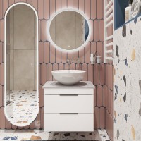 Накладная раковина STWORKI Карлстад S35410WH 42 глянцевая белая, круглая