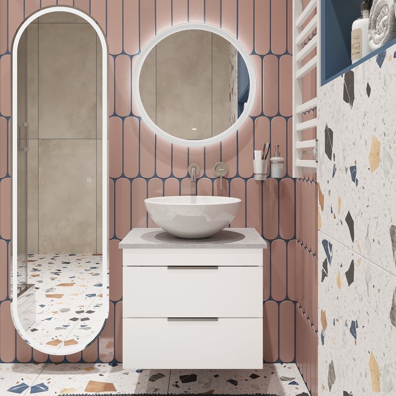 Накладная раковина STWORKI Карлстад S35410WH 42 глянцевая белая, круглая