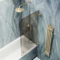 Шторка на ванну Maybahglass MGV-652-3 70 см, профиль золото, стекло бронза матовое