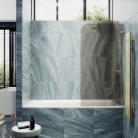 Шторка на ванну Maybahglass MGV-652-3 70 см, профиль золото, стекло бронза матовое