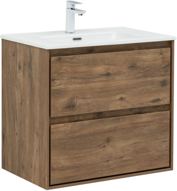 Тумба с раковиной Aquanet Милан 70 подвесная, дуб рустикальный