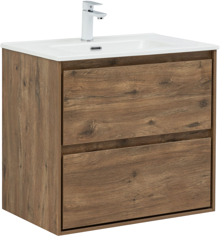 Тумба с раковиной Aquanet Милан 70 подвесная, дуб рустикальный