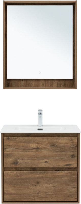 Тумба с раковиной Aquanet Милан 70 подвесная, дуб рустикальный