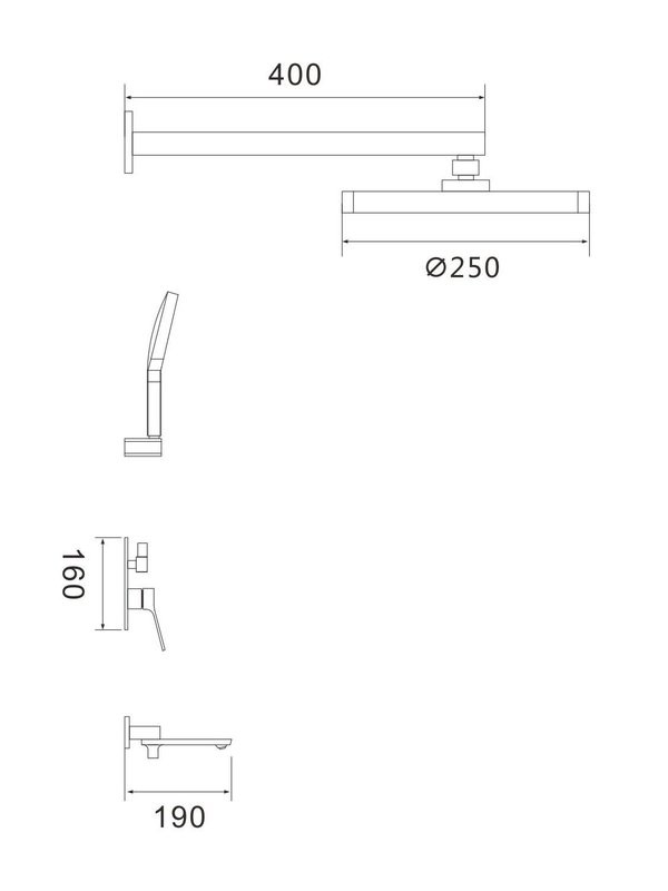 Душевая система встраиваемая Shevanik S4335, хром