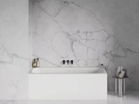 Ванна из искусственного камня Salini Orlanda Kit S-Stone 160x70 см, встраиваемая, матовая белая, на ножках, со сливом-переливом, с донным клапаном