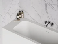 Ванна из искусственного камня Salini Orlanda Kit S-Stone 160x70 см, встраиваемая, матовая белая, на ножках, со сливом-переливом, с донным клапаном