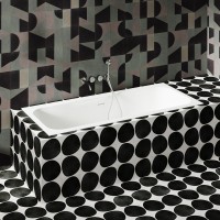 Ванна из искусственного камня Salini Orlanda Kit S-Stone 160x70 см, встраиваемая, матовая белая, на ножках, со сливом-переливом, с донным клапаном
