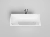 Ванна из искусственного камня Salini Orlanda Kit S-Stone 160x70 см, встраиваемая, матовая белая, на ножках, со сливом-переливом, с донным клапаном