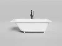 Ванна из искусственного камня Salini Orlanda Kit S-Stone 160x70 см, встраиваемая, матовая белая, на ножках, со сливом-переливом, с донным клапаном