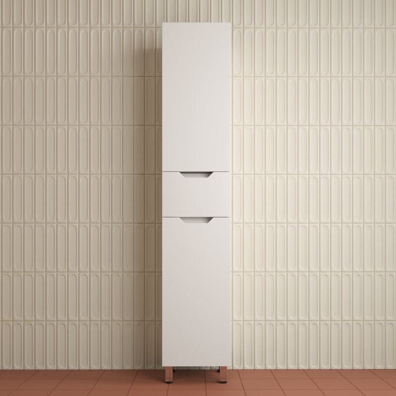 Шкаф-пенал для ванной Style Line Остин 36 напольный, белый эмаль plus