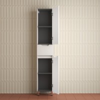 Шкаф-пенал для ванной Style Line Остин 36 напольный, белый эмаль plus