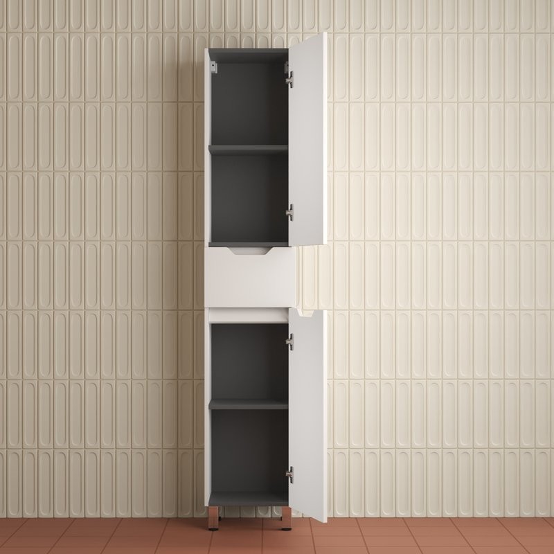 Шкаф-пенал для ванной Style Line Остин 36 напольный, белый эмаль plus