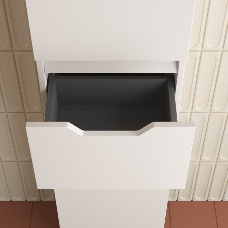 Шкаф-пенал для ванной Style Line Остин 36 напольный, белый эмаль plus