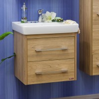 Тумба с раковиной Sanflor Ларго 2 60, подвесная, вяз швейцарский