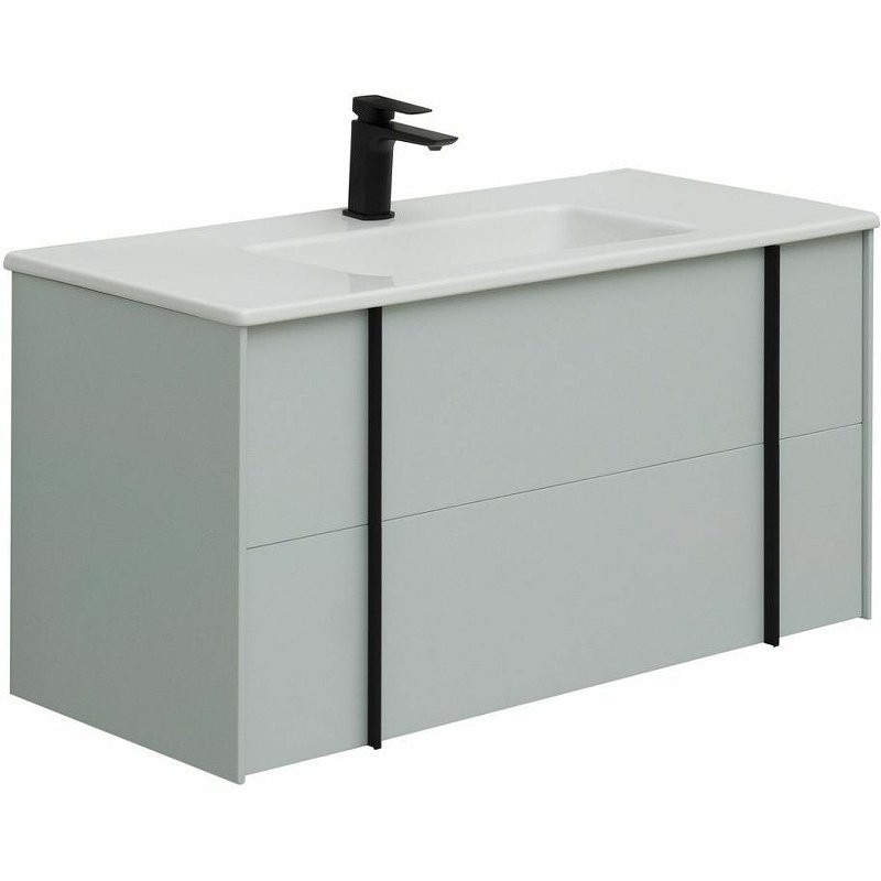 Тумба с раковиной Allen Brau Reality 100 подвесная, папирус матовый, раковина Fantasy Flat 102x47, белая