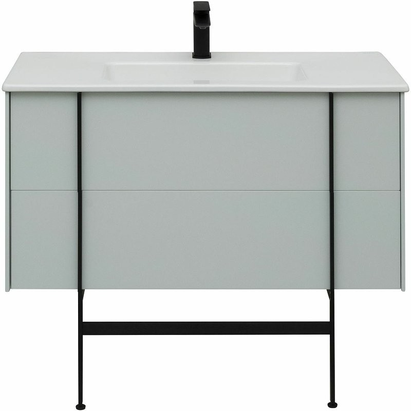 Тумба с раковиной Allen Brau Reality 100 подвесная, папирус матовый, раковина Fantasy Flat 102x47, белая