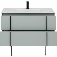 Тумба с раковиной Allen Brau Reality 100 подвесная, папирус матовый, раковина Fantasy Flat 102x47, белая