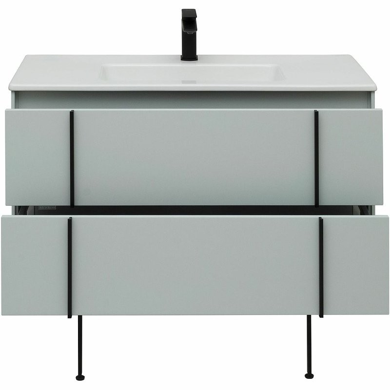 Тумба с раковиной Allen Brau Reality 100 подвесная, папирус матовый, раковина Fantasy Flat 102x47, белая