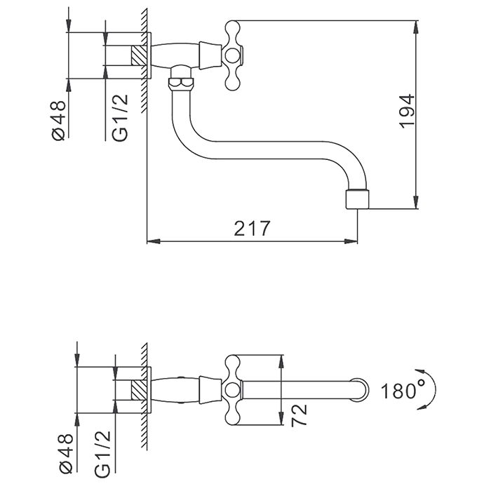Кран Frap H08 F4808 хром