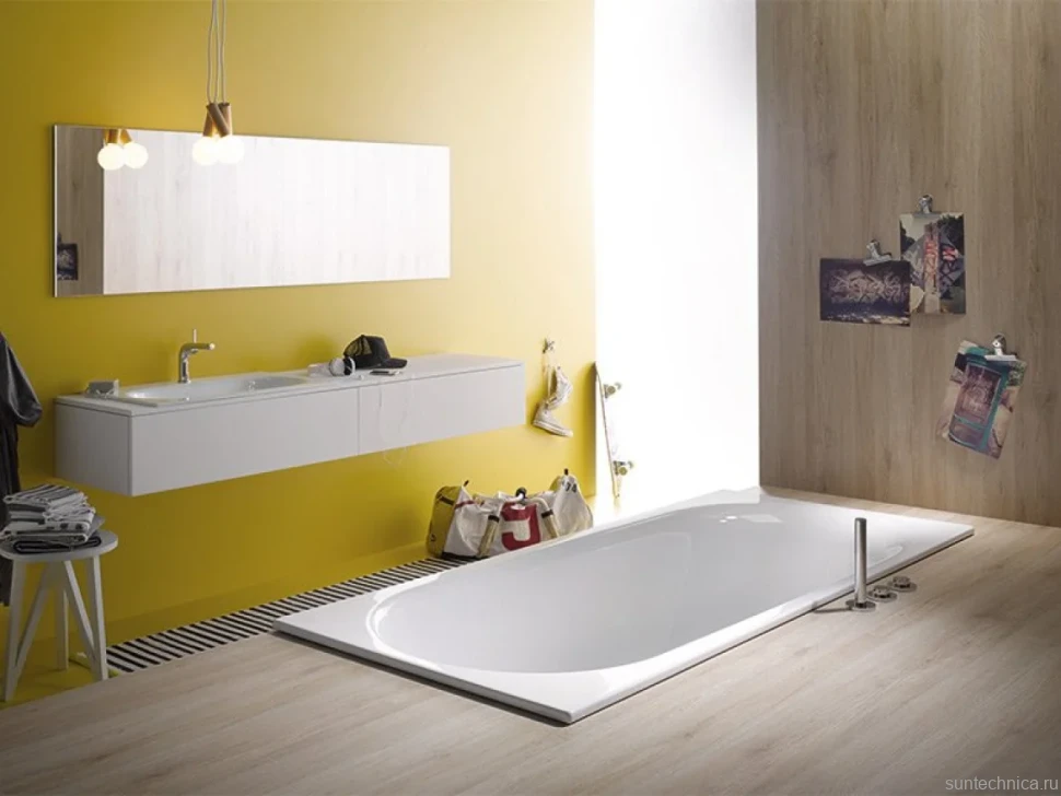 Стальная ванна Bette Comodo 180x80 см, встраиваемая, белая, на ножках, с самоочищающимся покрытием, с шумоизоляцией
