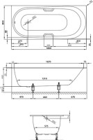 Стальная ванна Bette Comodo 180x80 см, встраиваемая, белая, на ножках, с самоочищающимся покрытием, с шумоизоляцией