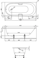 Стальная ванна Bette Comodo 180x80 см, встраиваемая, белая, на ножках, с самоочищающимся покрытием, с шумоизоляцией