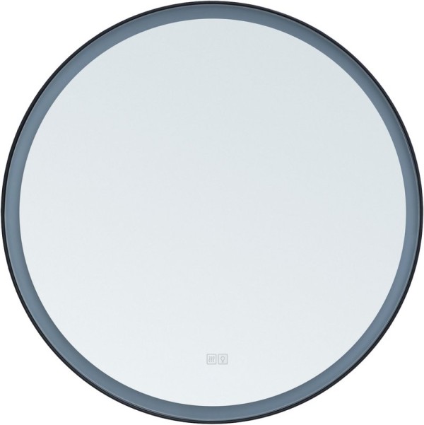 Зеркало круглое Aquanet Тренд D 70 с подсветкой, черное