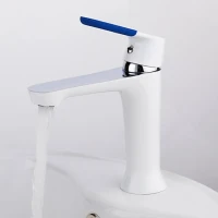 Смеситель для раковины Frap H34 F1034 белый, хром Смеситель для раковины Frap H34 F1034 белый, хром