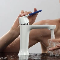 Смеситель для раковины Frap H34 F1034 белый, хром Смеситель для раковины Frap H34 F1034 белый, хром