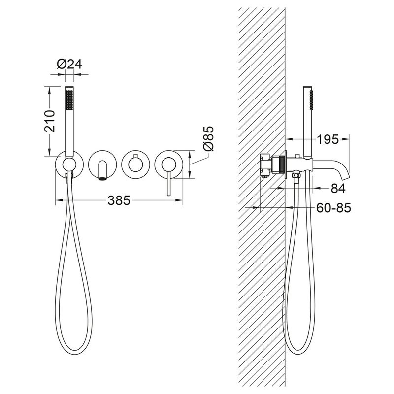 Встраиваемый смеситель для душа и ванны Timo Saona 2314/13YSM С ВНУТРЕННЕЙ ЧАСТЬЮ, никель