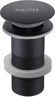 Донный клапан для раковины AQUATEK AQ6000MB без перелива, матовый черный Донный клапан для раковины AQUATEK AQ6000MB без перелива, матовый черный