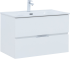 Тумба с раковиной Aquanet Алвита 80 подвесная, белая матовая, 2 ящика