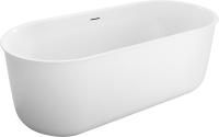 Акриловая ванна BelBagno BB709-1700-780 170x80 см, отдельностоящая, белая, овальная, со сливом-переливом, с донным клапаном