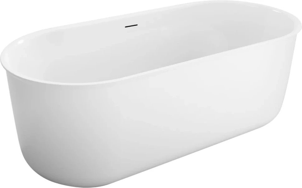 Акриловая ванна BelBagno BB709-1700-780 170x80 см, отдельностоящая, белая, овальная, со сливом-переливом, с донным клапаном