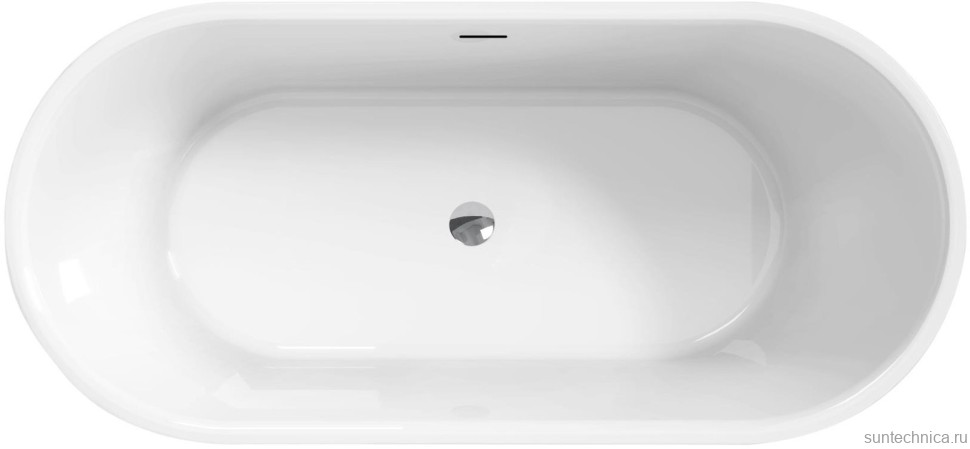 Акриловая ванна BelBagno BB709-1700-780 170x80 см, отдельностоящая, белая, овальная, со сливом-переливом, с донным клапаном