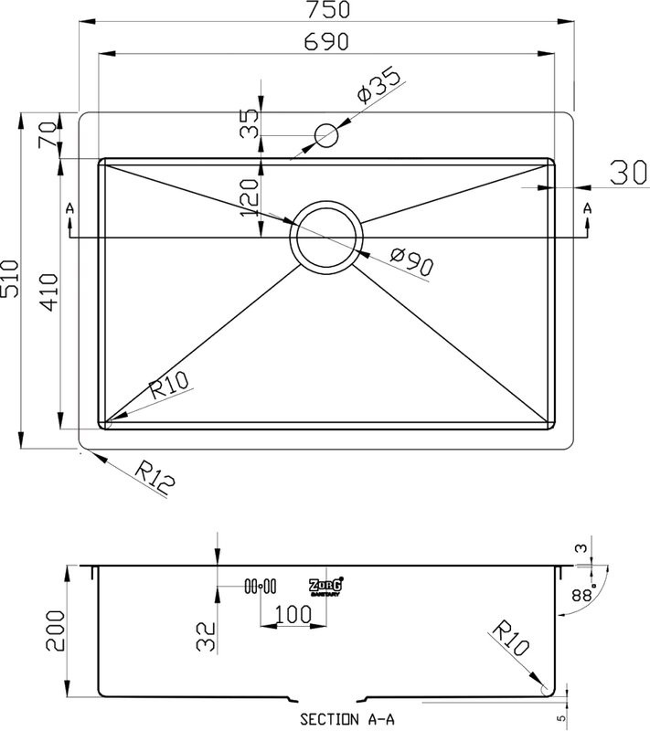 Мойка кухонная Zorg Inox R 7551
