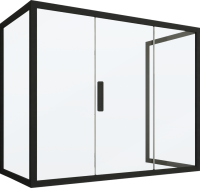 Шторка на ванну Kubele DE019 P3U-MAT-BLMT, 170х70 см, профиль матовый черный