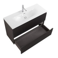 Тумба с раковиной BelBagno Uno-mini 100 подвесная, 2 ящика, матовая темно-серая