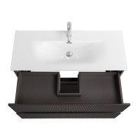 Тумба с раковиной BelBagno Uno-mini 100 подвесная, 2 ящика, матовая темно-серая