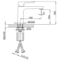 Смеситель для раковины Frap H89 F1089-9 оружейная сталь Смеситель для раковины Frap H89 F1089-9 оружейная сталь
