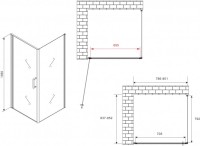 Душевой уголок Abber Sonnenstrand AG04080B-S85B 85x80, профиль черный, стекло прозрачное