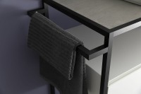 Тумба с раковиной Allen Brau Priority 70 напольная, белый матовый, столешница серый структ