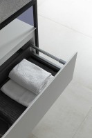 Тумба с раковиной Allen Brau Priority 70 напольная, белый матовый, столешница серый структ