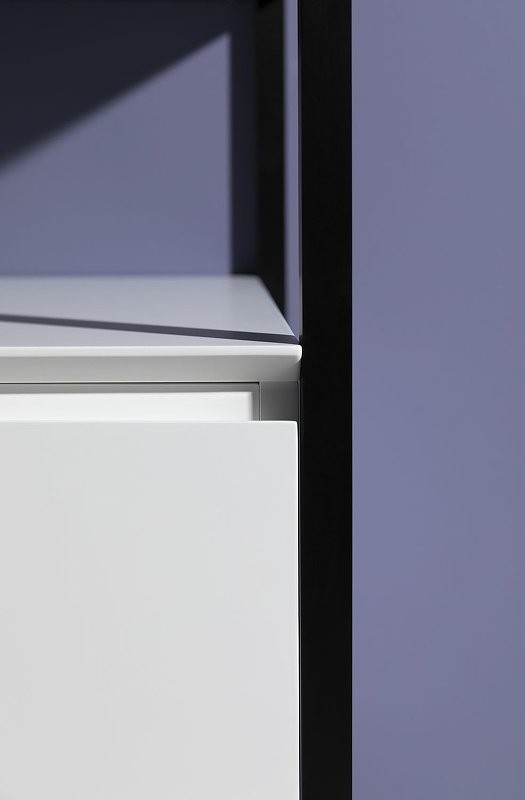 Тумба с раковиной Allen Brau Priority 70 напольная, белый матовый, столешница серый структ