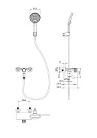 Смеситель для ванны с душем Wonzon & Woghand WW-FE05L221-BGG темный графит Смеситель для ванны с душем Wonzon & Woghand WW-FE05L221-BGG темный графит