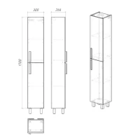Шкаф-пенал для ванной Grossman Neo 30 L/R эмаль, глянцевый белый